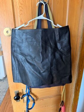 Topshop Black Leather Mini Skirt